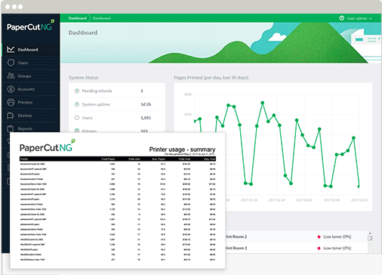 Admin Interface Reports, Papercut MF, Optimum Business Services, Canon, Copystar, Kyocera, Laserfiche, Soquel, San Jose, Monterey, CA, California